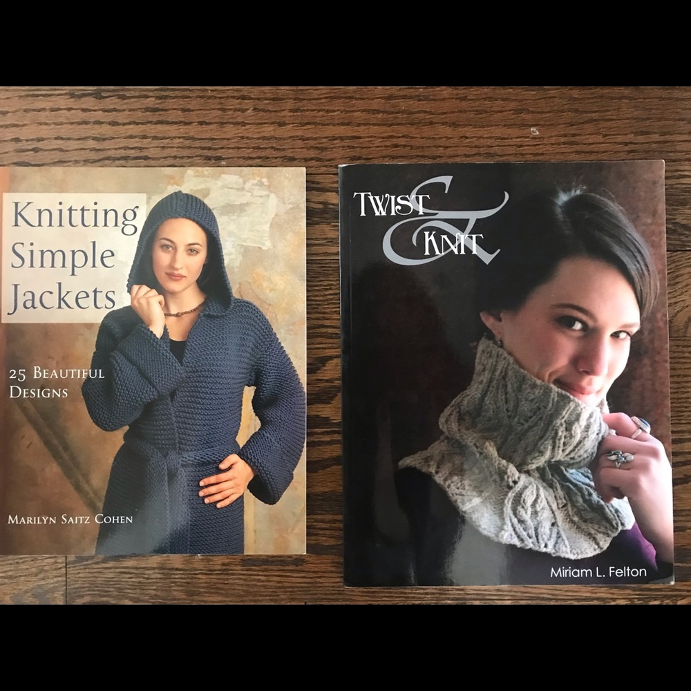 Knitting Simple Jackets and Twist & Knit Instruction pattern books scarf shawl